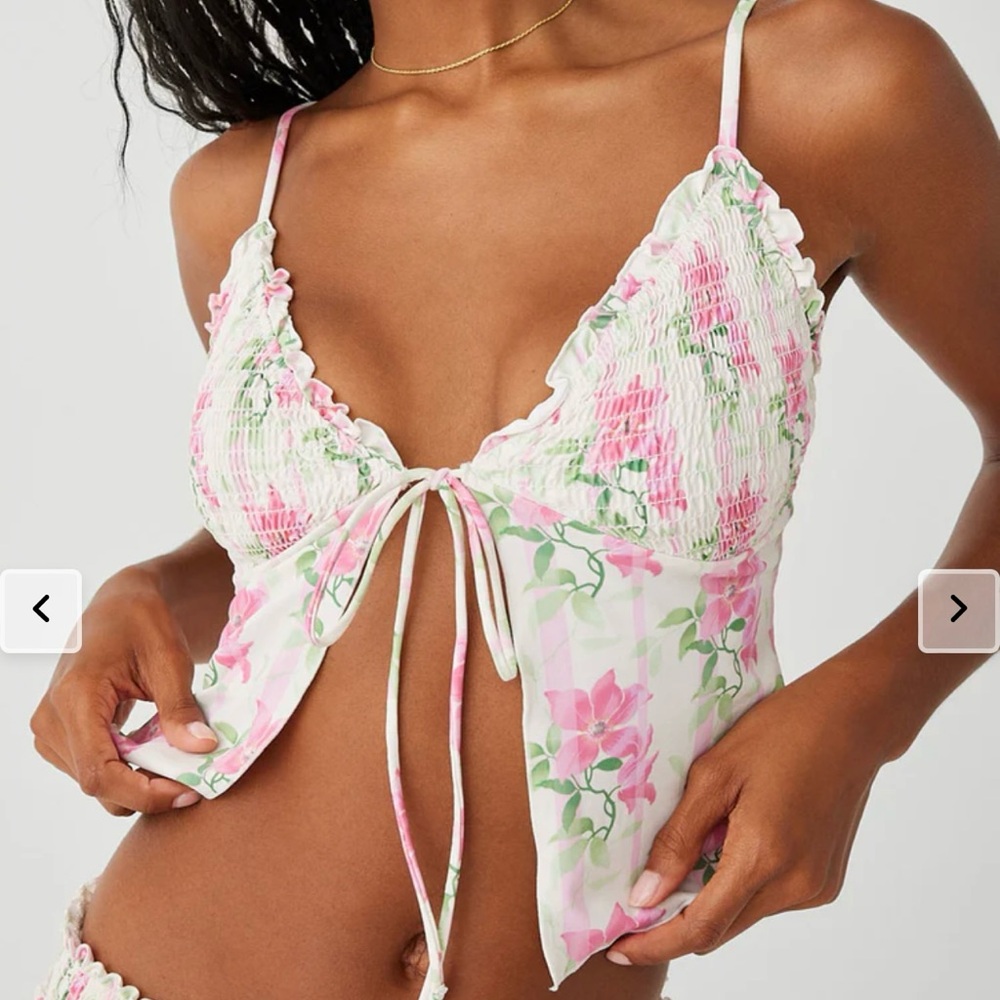 Frankie’s Bikinis Tiger Lily Penelope floral tankini Enzo cheeky bottom NWOT
